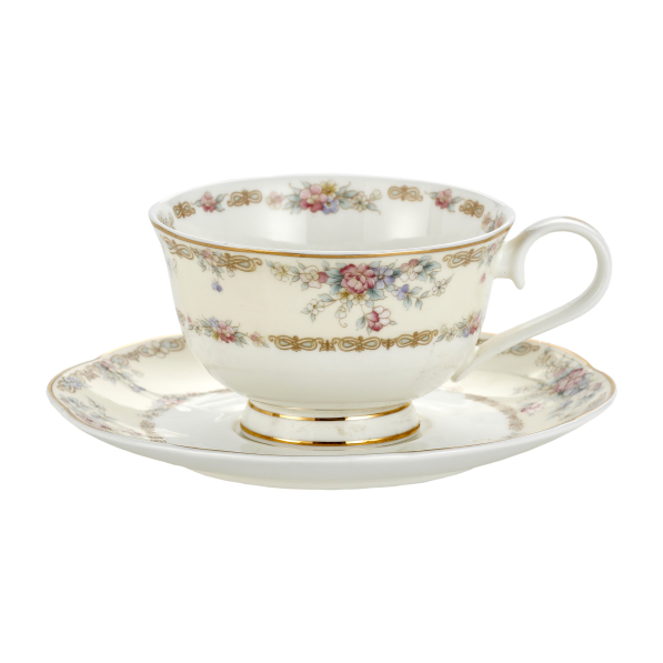 Filiżanki do kawy i herbaty porcelanowe ze spodkami 250 ml 2 szt.