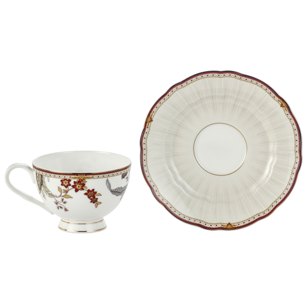 Filiżanki do kawy i herbaty porcelanowe ze spodkami 250 ml 2 szt.