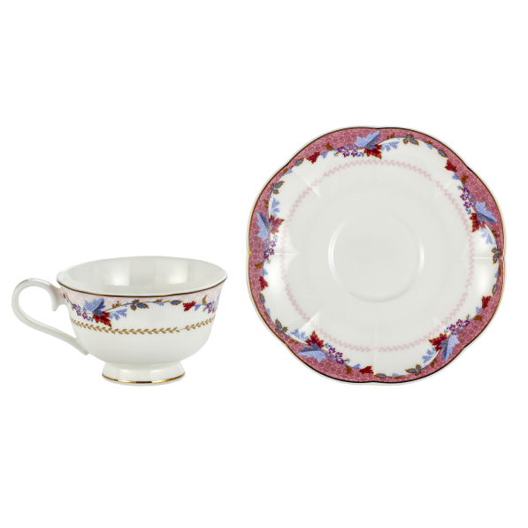 Filiżanki do kawy i herbaty porcelanowe ze spodkami 250 ml 2 szt.