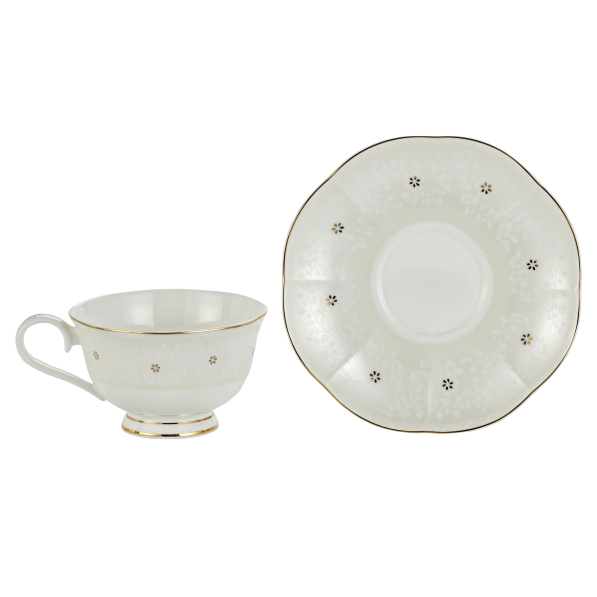 Filiżanki do kawy i herbaty porcelanowe ze spodkami 250 ml 2 szt.