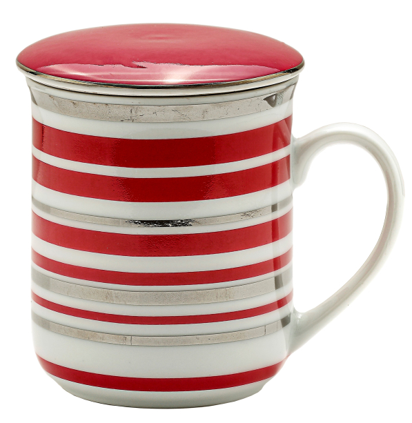 Kubki porcelanowe z zaparzaczami i pokrywką 300 ml 2 szt.