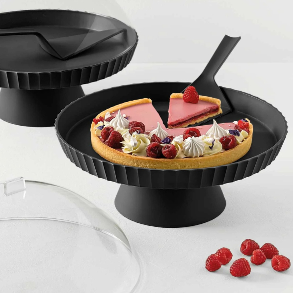 BLIM+ Agora 30 cm - patera stała na ciasto z pokrywką i łopatką