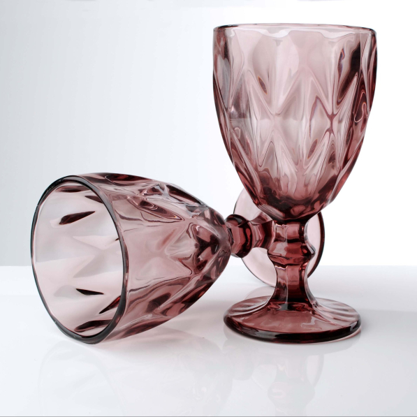 Kieliszki do wina i wody szklane AFFEK DESIGN ELISE PINK 300 ml 6 szt.