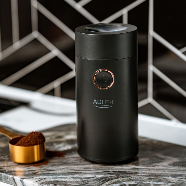 ADLER Coffee Grinder czarno-złoty - młynek do kawy elektryczny