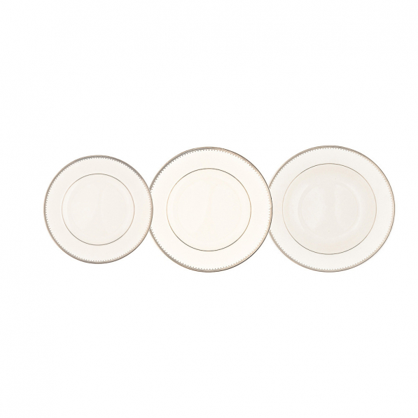 Komplet talerzy porcelanowych MARIAPAULA NOVA PURE ECRU na 6 osób (18 el.)