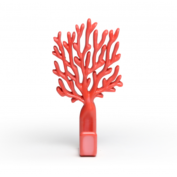 QUALY Coral czerwony - haczyk / wieszak ścienny plastikowy
