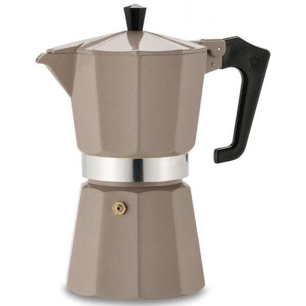 PEZZETTI Italexpress na 6 filiżanek espresso (6 tz) ciemnobeżowa - kawiarka aluminiowa ciśnieniowa
