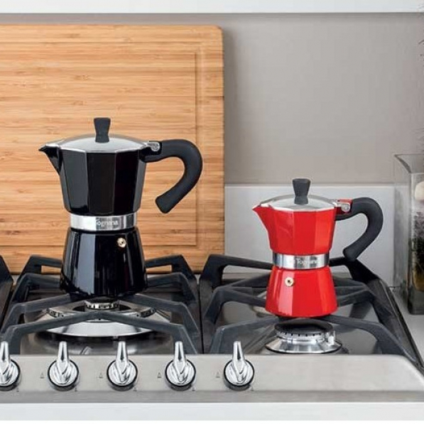 TOGNANA Coffee Star Red na 6 filiżanek espresso (6 tz) czerwona - kawiarka aluminiowa ciśnieniowa