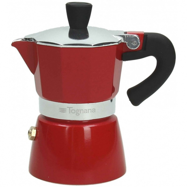 TOGNANA Coffee Star Red na 6 filiżanek espresso (6 tz) czerwona - kawiarka aluminiowa ciśnieniowa