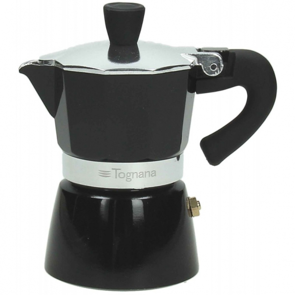 TOGNANA Coffee Star Black na 3 filiżanki espresso (3 tz) czarna - kawiarka aluminiowa ciśnieniowa