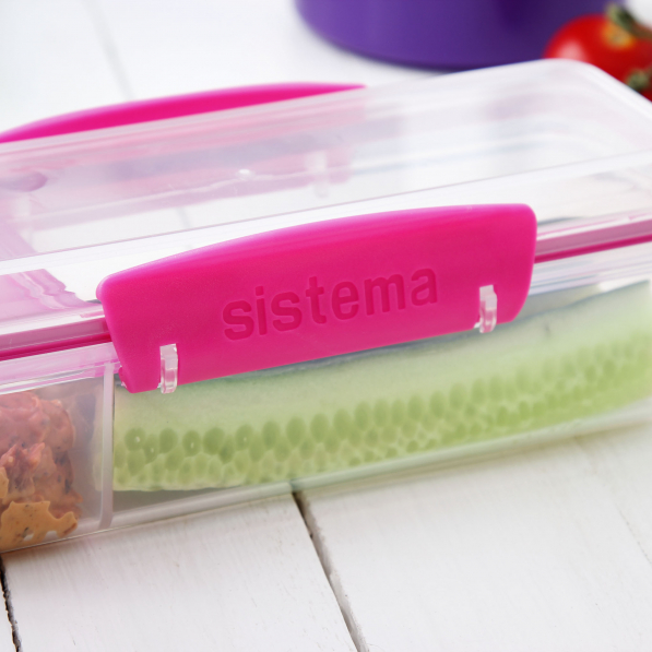 SISTEMA To Go Snack Attack 0,41 l różowy - lunch box / śniadaniówka plastikowa dwukomorowa