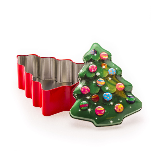 Puszka / pojemnik świąteczna na ciastka i pierniki metalowa CHOINKA