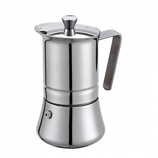 Kawiarka stalowa ciśnieniowa GAT PRATIKA - kafetiera na 6 filiżanek espresso