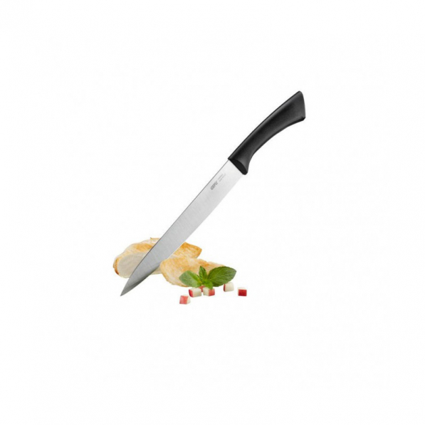 GEFU Senso 20,5 cm czarny - nóż do porcjowania mięsa gotowanego ze stali nierdzewnej 