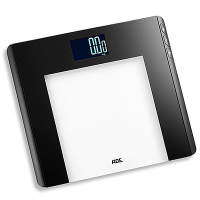 ADE Linette 33 x 30 cm czarna - waga łazienkowa elektroniczna szklana obliczająca wskaźnik BMI 