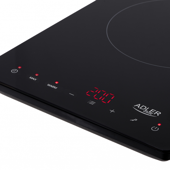 ADLER Cooker czarna 2000 W - kuchenka indukcyjna szklana