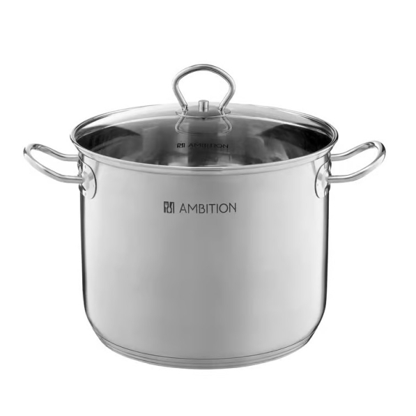 AMBITION Acero 13,5 l - garnek gastronomiczny ze stali nierdzewnej z pokrywką