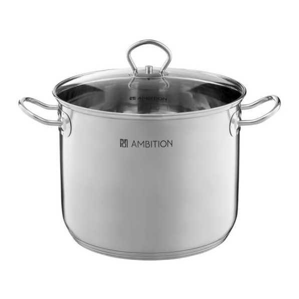 AMBITION Acero 16 l - garnek gastronomiczny ze stali nierdzewnej z pokrywką