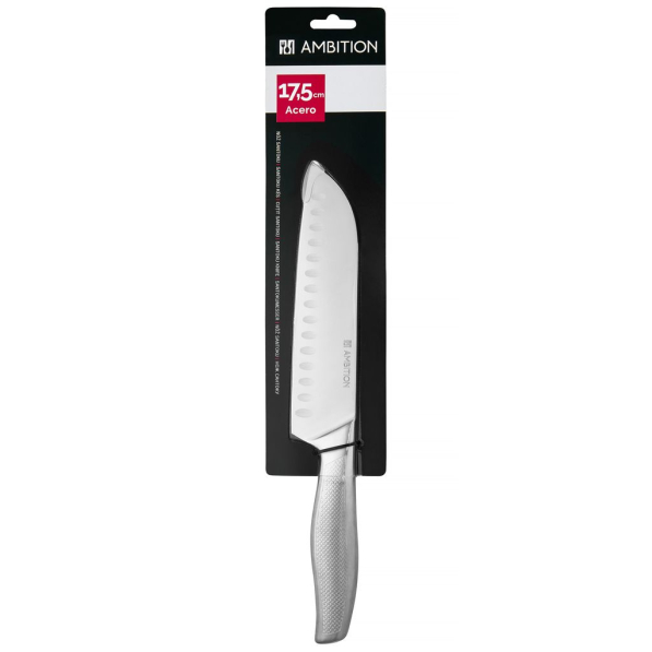 AMBITION Acero 17,5 cm - nóż japoński Santoku ze stali nierdzewnej