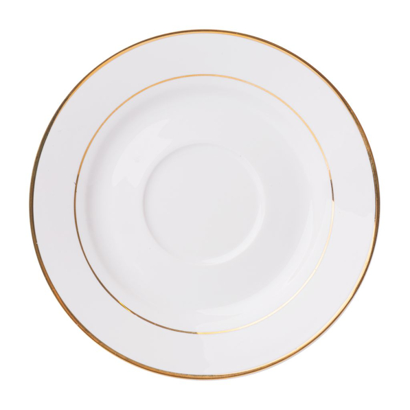 AMBITION Aura Gold 15,5 cm - talerzyk / spodek porcelanowy