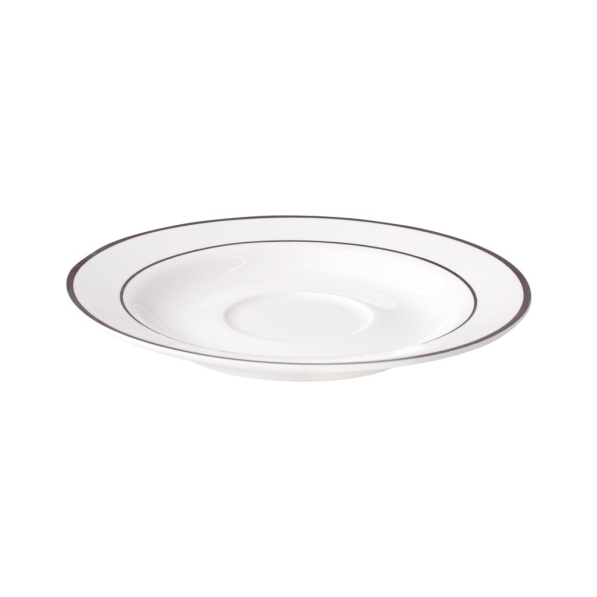 AMBITION Aura Silver 12,5 cm - talerzyk / spodek porcelanowy