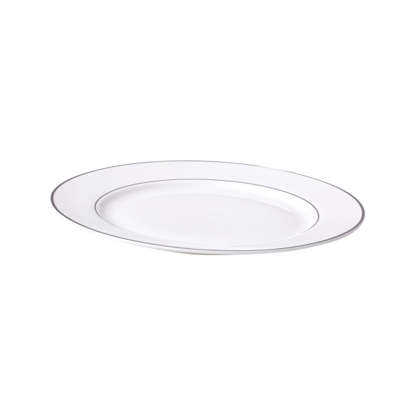 AMBITION Aura Silver 27 cm - talerz obiadowy płytki porcelanowy