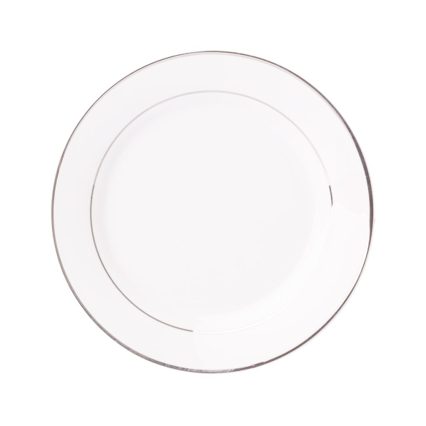 AMBITION Aura Silver 27 cm - talerz obiadowy płytki porcelanowy