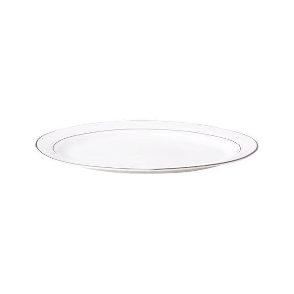 AMBITION Aura Silver 30,5 x 21 cm - półmisek porcelanowy
