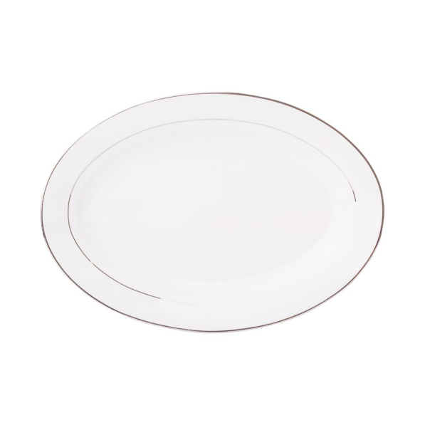 AMBITION Aura Silver 35,5 x 25 cm - półmisek porcelanowy