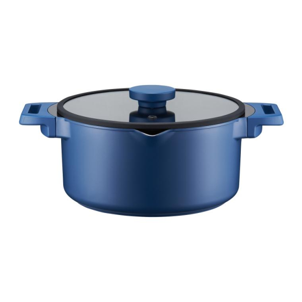 AMBITION Cobalt 2,6 l niebieski - garnek aluminiowy nieprzywierający z pokrywką