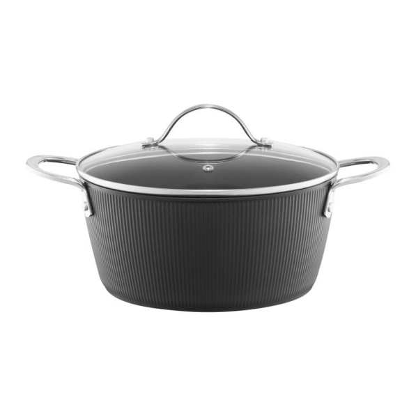 AMBITION Curly 2,2 l - garnek aluminiowy z pokrywką i powłoką nieprzywierającą