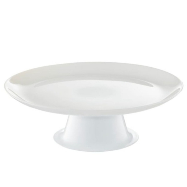 AMBITION Lily 32 cm biała - patera stała na ciasto szklana