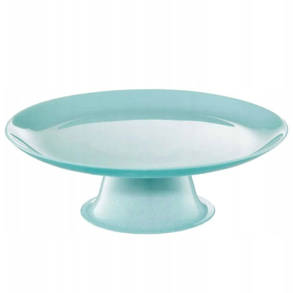 AMBITION Lily 32 cm niebieska - patera stała na ciasto szklana