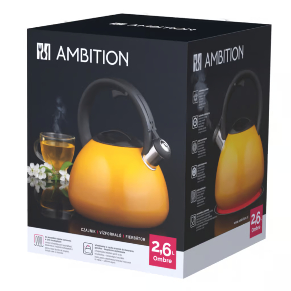AMBITION Ombre 3 l - czajnik stalowy z gwizdkiem