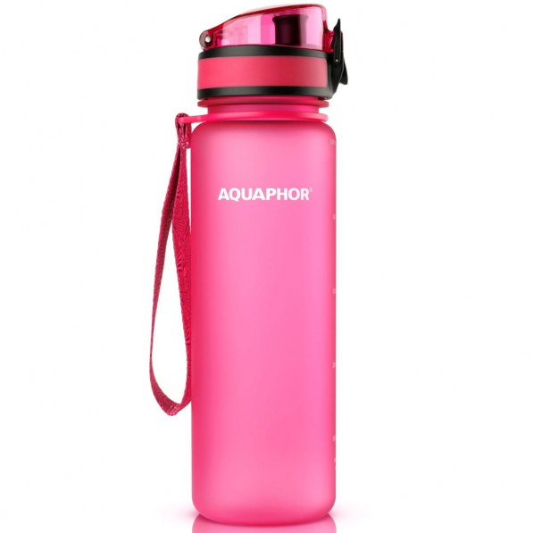 AQUAPHOR City 0,5 l różowa - butelka filtrująca wodę tritanowa
