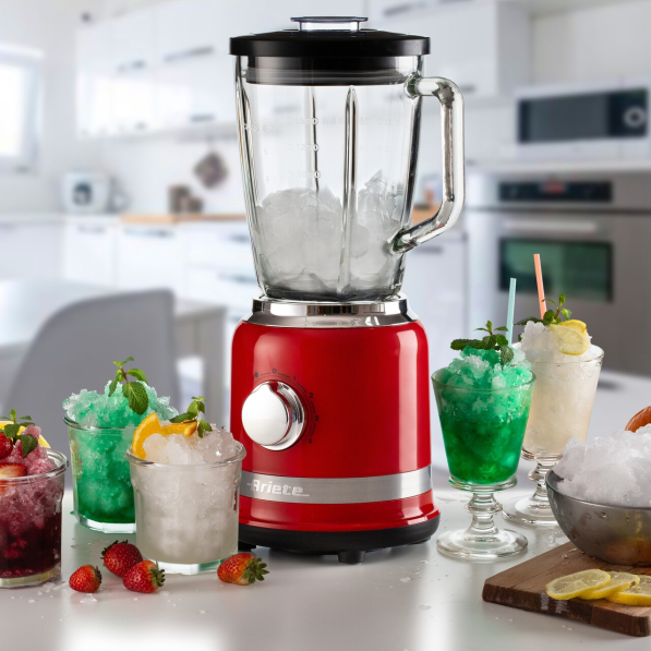 ARIETE Glass Moderna 09 585/00 1000 W czerwony - blender kuchenny kielichowy szklany