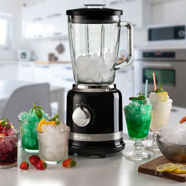 ARIETE Glass Moderna 09 585/02 1000 W czarny - blender kuchenny kielichowy szklany