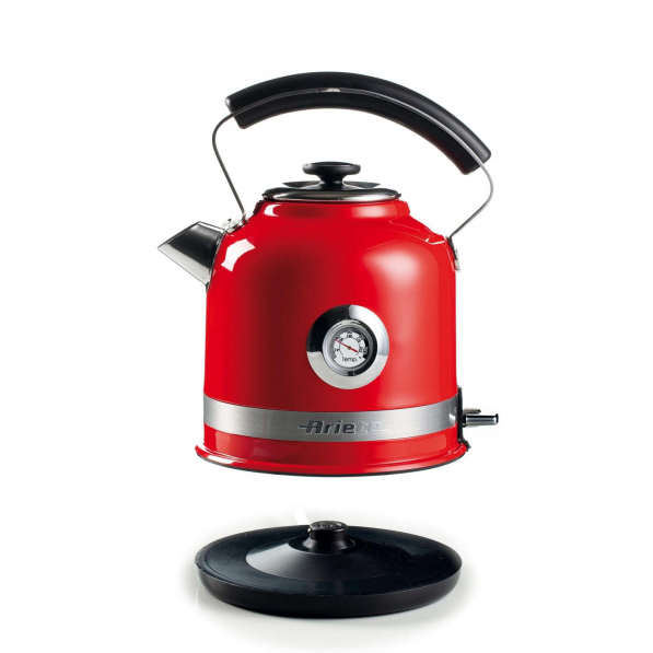 ARIETE Moderna 1,7 l czerwony - czajnik elektryczny bezprzewodowy ze stali nierdzewnej