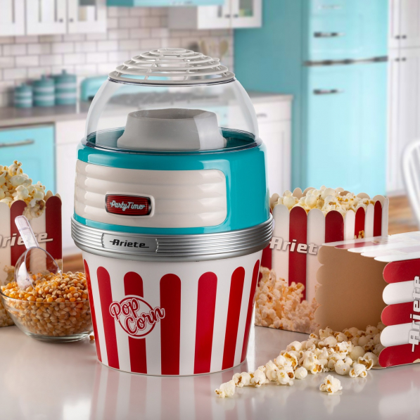 ARIETE Party Time Popcorn Maker XL 1100 W turkusowe - urządzenie do popcornu
