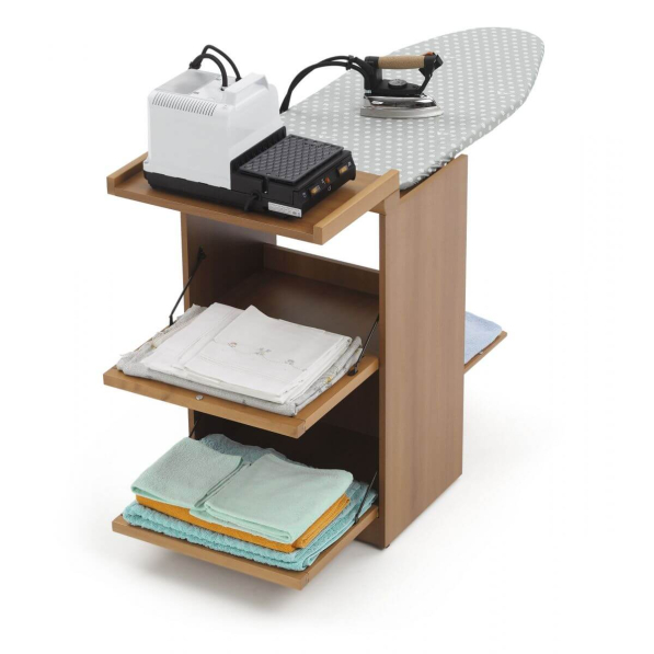 ARREDAMENTI Stiromobile 153 x 55 cm - szafka z deską do prasowania drewniana