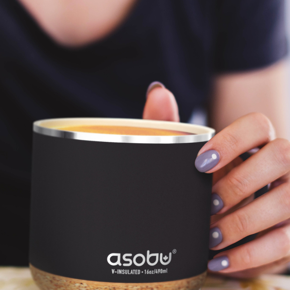 ASOBU Infinite Mug 470 ml - kubek termiczny z uchem ze stali nierdzewnej z ceramiczną powłoką