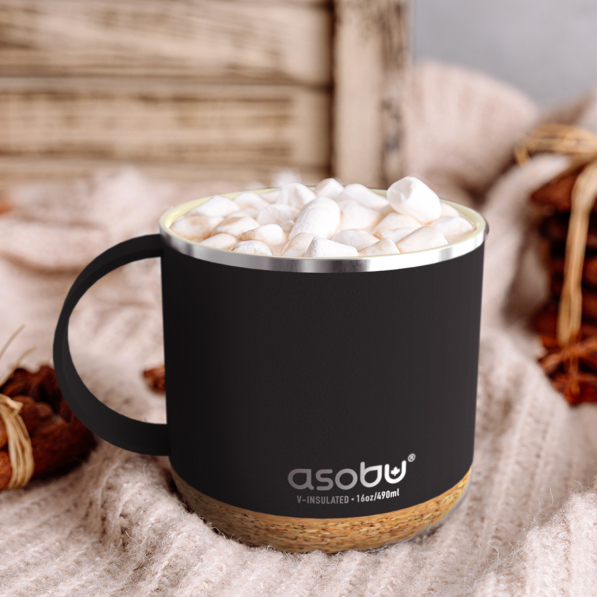 ASOBU Infinite Mug 470 ml - kubek termiczny z uchem ze stali nierdzewnej z ceramiczną powłoką