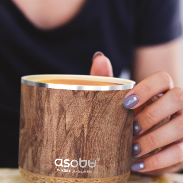ASOBU Infinite Mug 470 ml - kubek termiczny z uchem ze stali nierdzewnej z ceramiczną powłoką