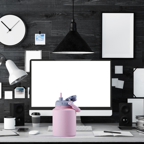 ASOBU Mini Jug Pink 0,975 l - butelka termiczna ze stali nierdzewnej ze słomką