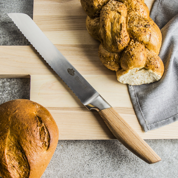 BALLARINI Tevere 20 cm jasnobrązowy - nóż do chleba ze stali nierdzewnej 