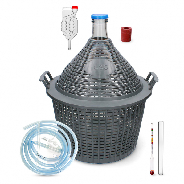 Balon do wina szklany z akcesoriami AMBROSIO GRAPE 20 l