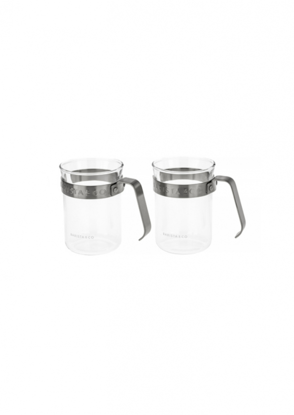 BARISTA & CO Cups Steel 220 ml 2 szt. - szklanki do kawy i herbaty szklane