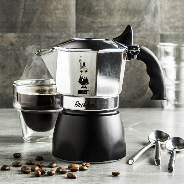 BIALETTI Bialetti New Brikka na 2 filiżanki espresso (2 tz) - kawiarka aluminiowa ciśnieniowa 