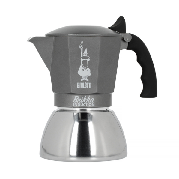 BIALETTI Brikka Induction na 4 filiżanki espresso (4 tz) - kawiarka aluminiowa ciśnieniowa
