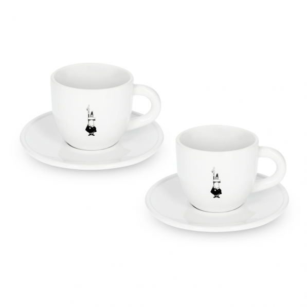 BIALETTI Cappuccino 240 ml 2 szt. - filiżanki do cappuccino porcelanowe ze spodkami